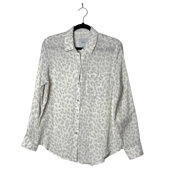 Rails‎ Top Womens Ellis Gray Jaguar Button Up Long Sleeve Cotton Gauze Blouse S - Picture 6 of 9
